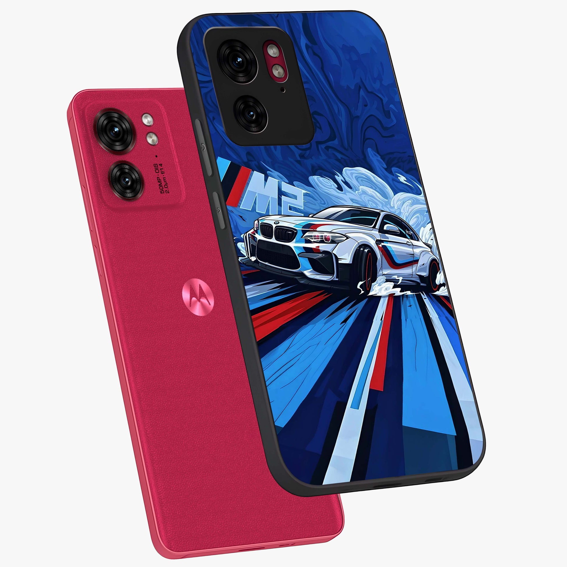 Drift Power Rush Glass Case displayed in angled mockup highlighting powerful drift car design with sporty aesthetic style.