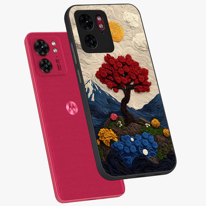 Eternal Nature Tapestry Glass Case displayed in angled mockup highlighting detailed botanical pattern with artistic aesthetic.