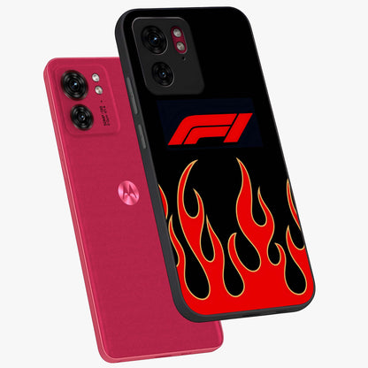 Fire F11 Glass Case displayed in angled mockup highlighting bold fire inspired graphic with energetic aesthetic style.