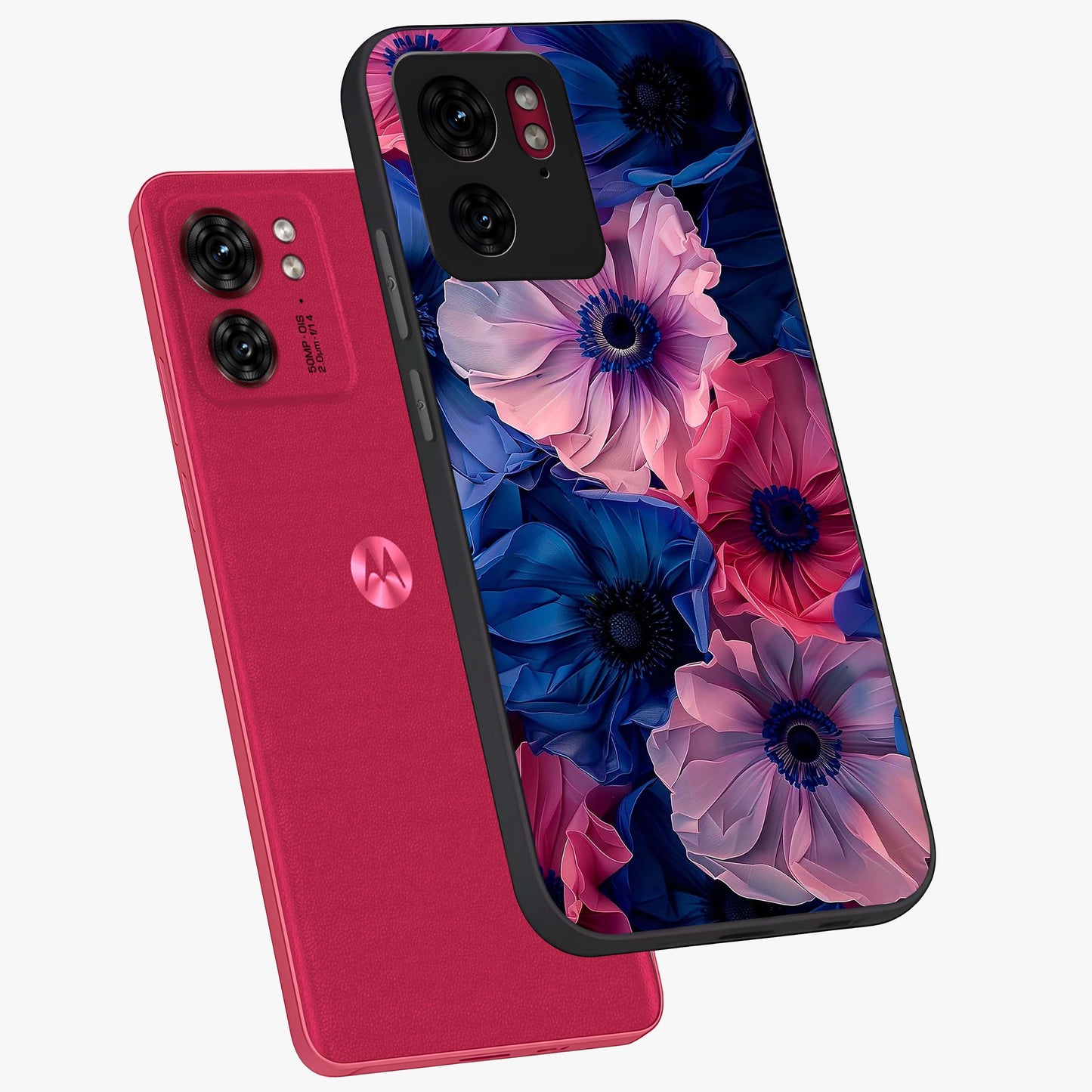 Flower Paper Art Pattern Glass Case displayed in angled mockup highlighting layered paper flower design with artistic aesthetic.