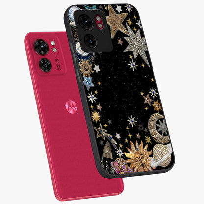 Galactic Jewel Stars Glass Case displayed in angled mockup highlighting shining celestial star design with cosmic aesthetic style.