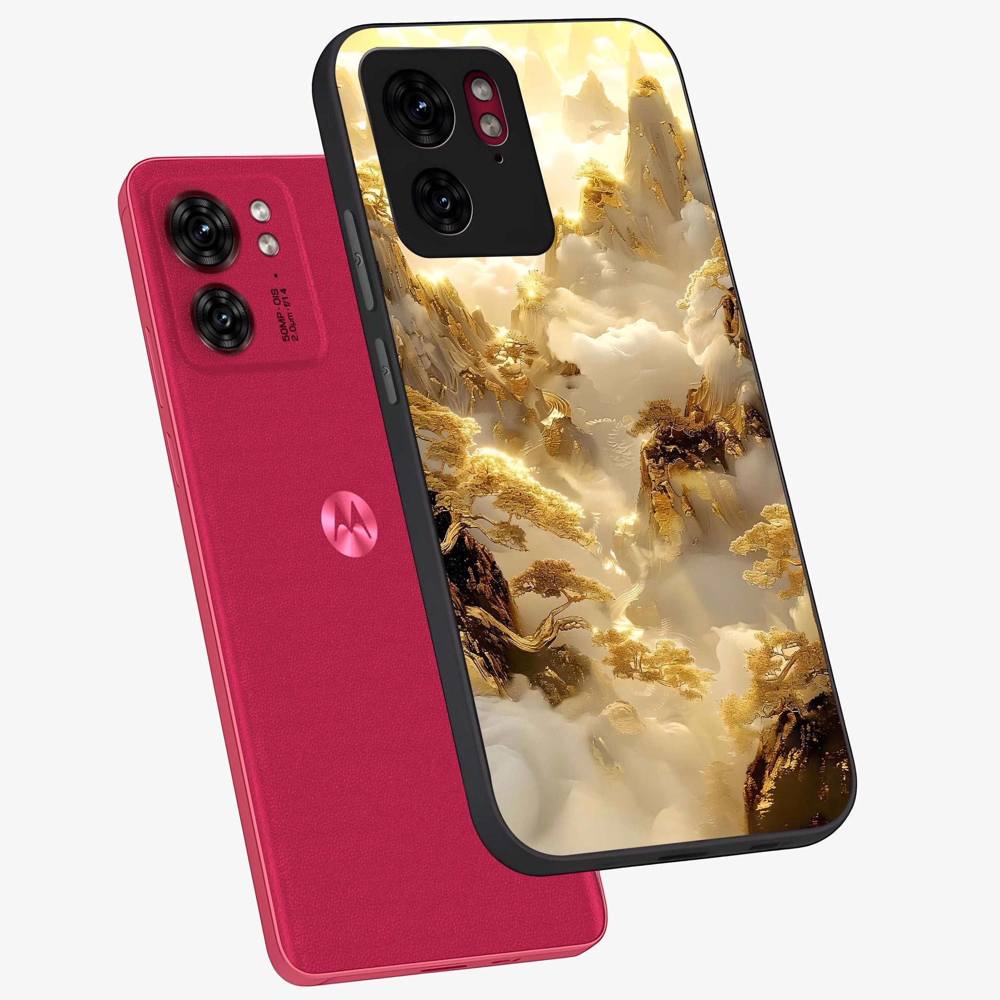 Gates Of Illumination Glass Case displayed in angled mockup highlighting radiant portal inspired design with fantasy aesthetic.