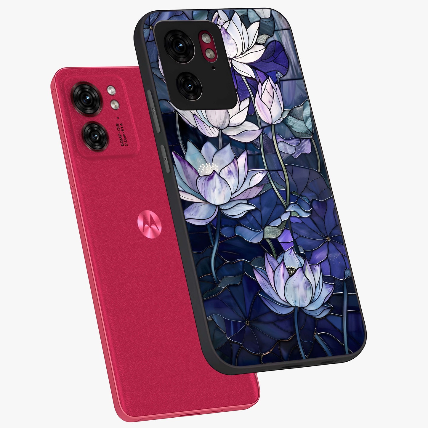 Gloss Petal Rush Glass Case displayed in angled mockup highlighting vibrant petal design with elegant floral aesthetic.