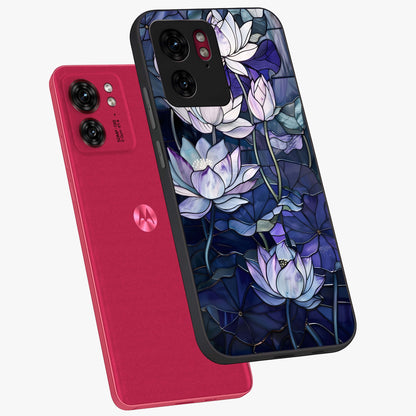 Gloss Petal Rush Glass Case displayed in angled mockup highlighting vibrant petal design with elegant floral aesthetic.