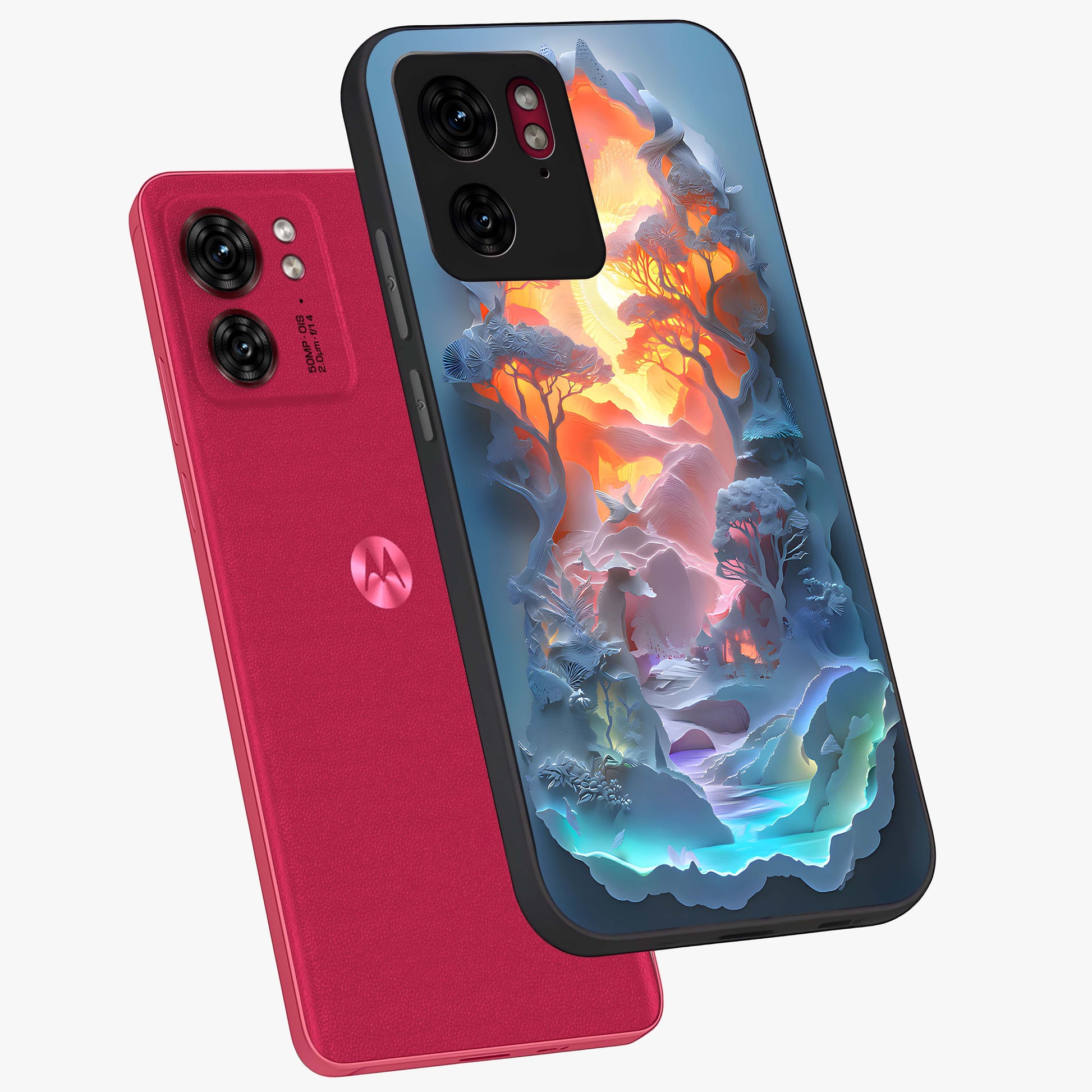 Glow Forest Portal Glass Case displayed in angled mockup highlighting mystical forest design with magical glowing aesthetic.