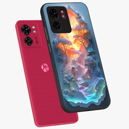 Glow Forest Portal Glass Case displayed in angled mockup highlighting mystical forest design with magical glowing aesthetic.
