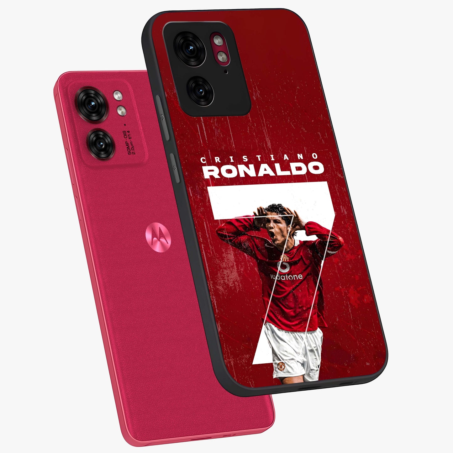 Goal Celebration Legacy Glass Case displayed in angled mockup highlighting energetic sports celebration design with bold athletic theme.