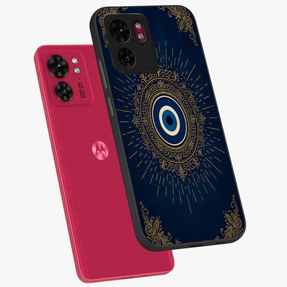 Golden Celestial Charm Glass Case displayed in angled mockup highlighting sparkling cosmic charm design with celestial aesthetic.