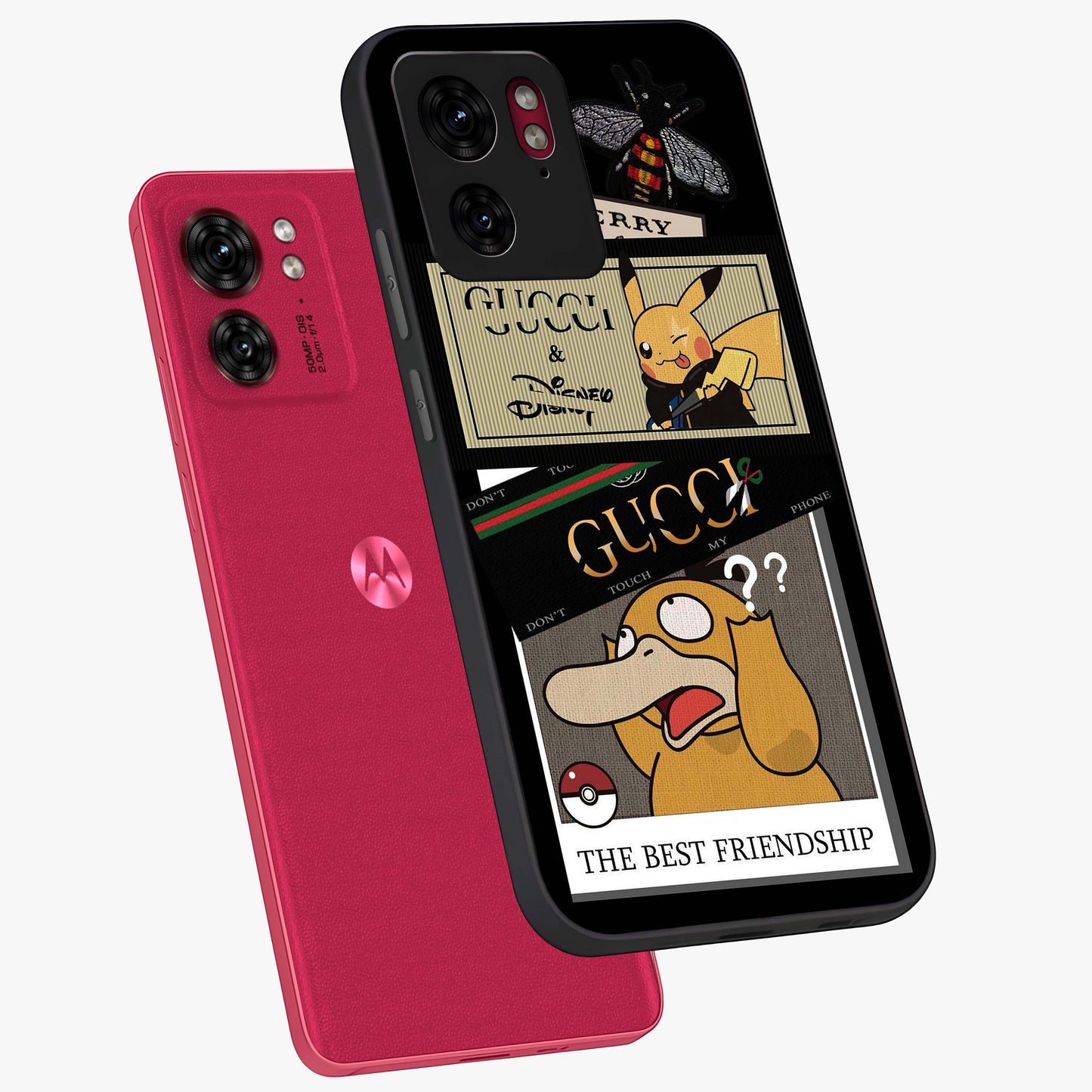 Gucci Play Mashup Glass Case displayed in angled mockup highlighting stylish fashion mashup design with bold aesthetic.