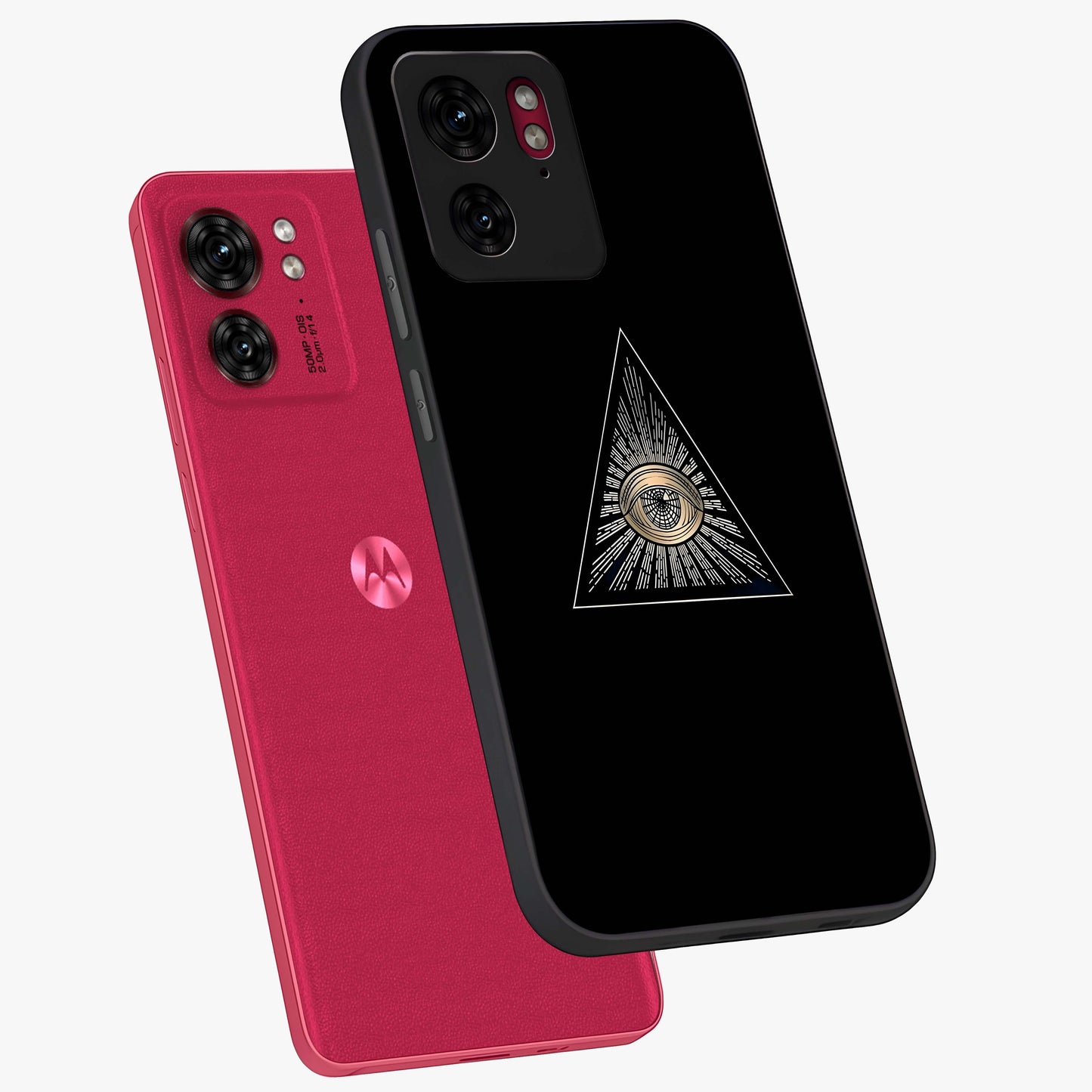 Illuminati Evil Glass Case displayed in angled mockup highlighting dark occult inspired design with bold aesthetic style.
