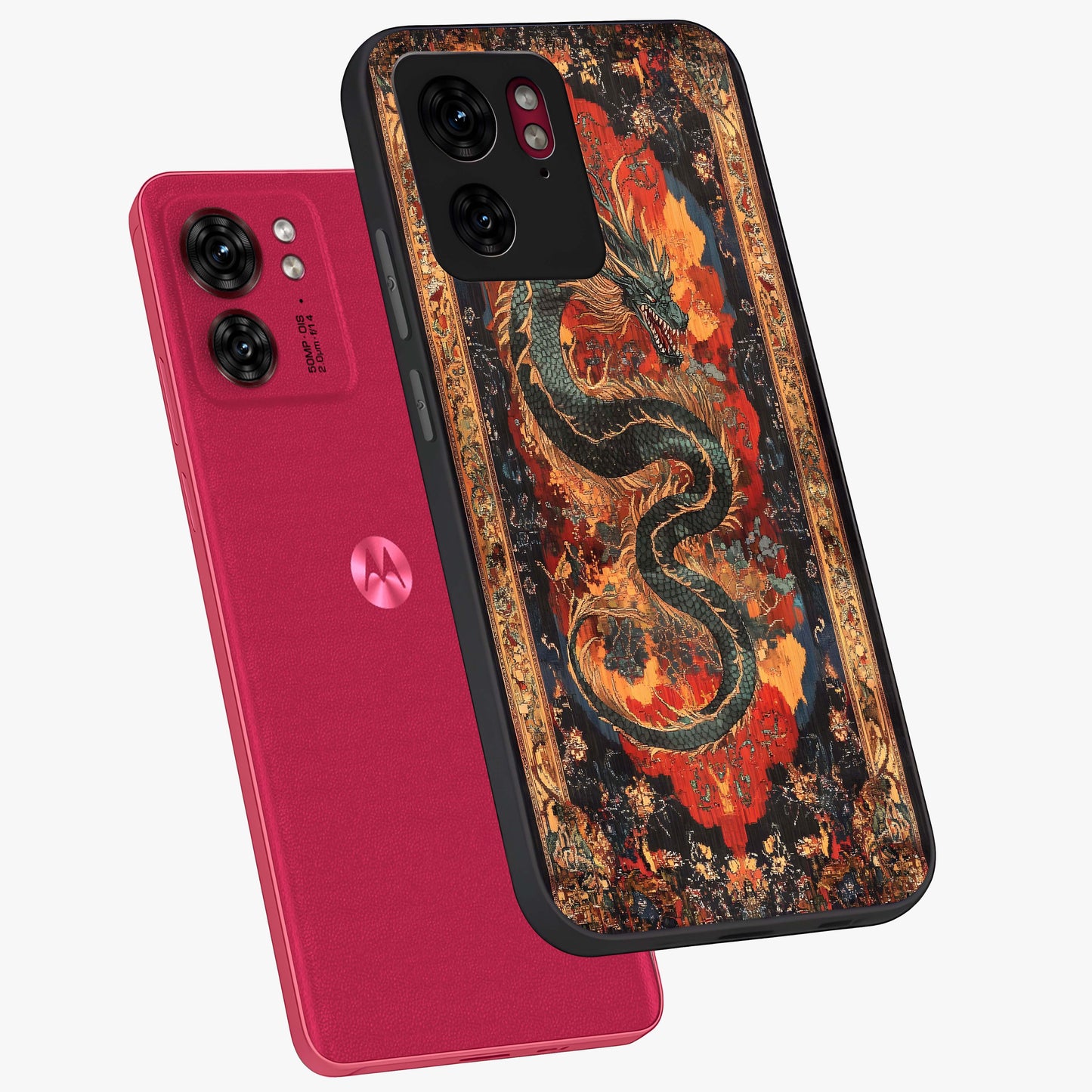 Inferno Dragon Soul Glass Case displayed in angled mockup highlighting powerful dragon illustration with inferno aesthetic.
