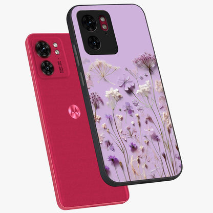 Lavender Blossom Dream Glass Case displayed in angled mockup highlighting dreamy lavender flower design with calming aesthetic style.