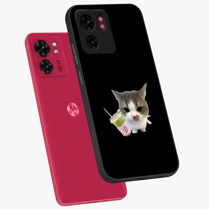 Matcha Cat Style Glass Case displayed in angled mockup highlighting playful feline design with pastel matcha aesthetic.