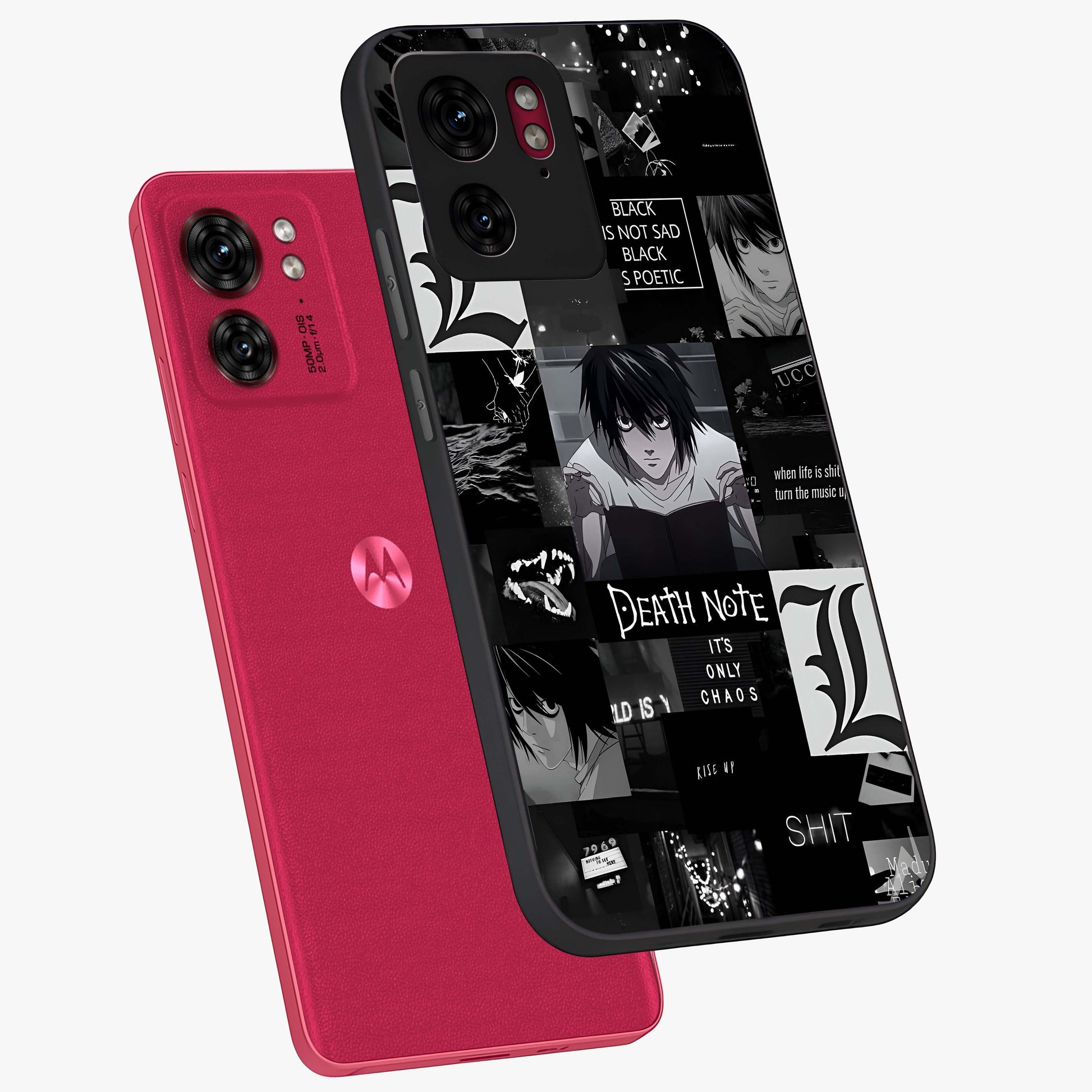 Midnight Chaos Mind Glass Case displayed in angled mockup highlighting chaotic artistic design with dramatic midnight aesthetic.