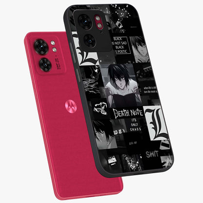 Midnight Chaos Mind Glass Case displayed in angled mockup highlighting chaotic artistic design with dramatic midnight aesthetic.