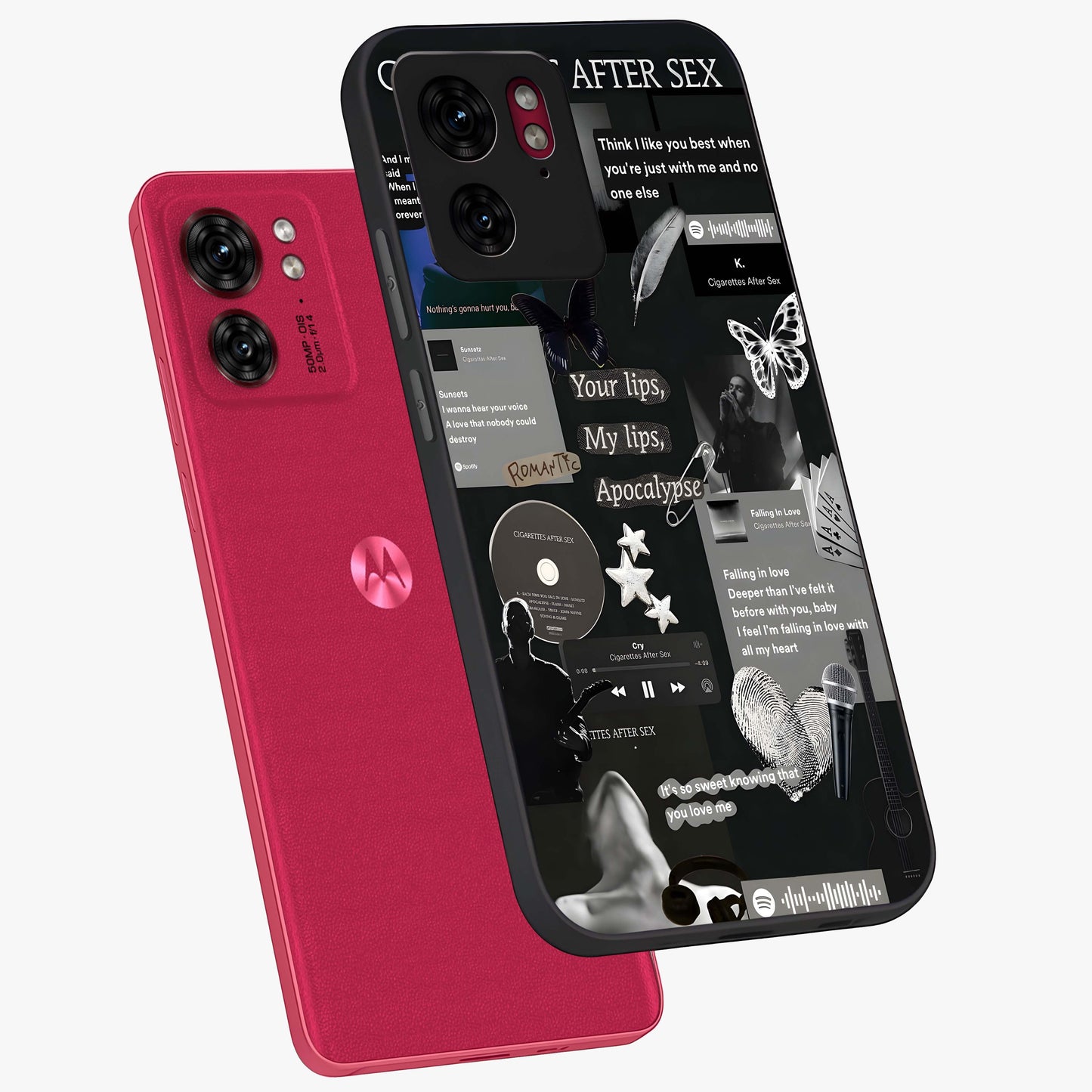 Midnight Love Echo Glass Case displayed in angled mockup highlighting elegant love inspired design with deep aesthetic style.
