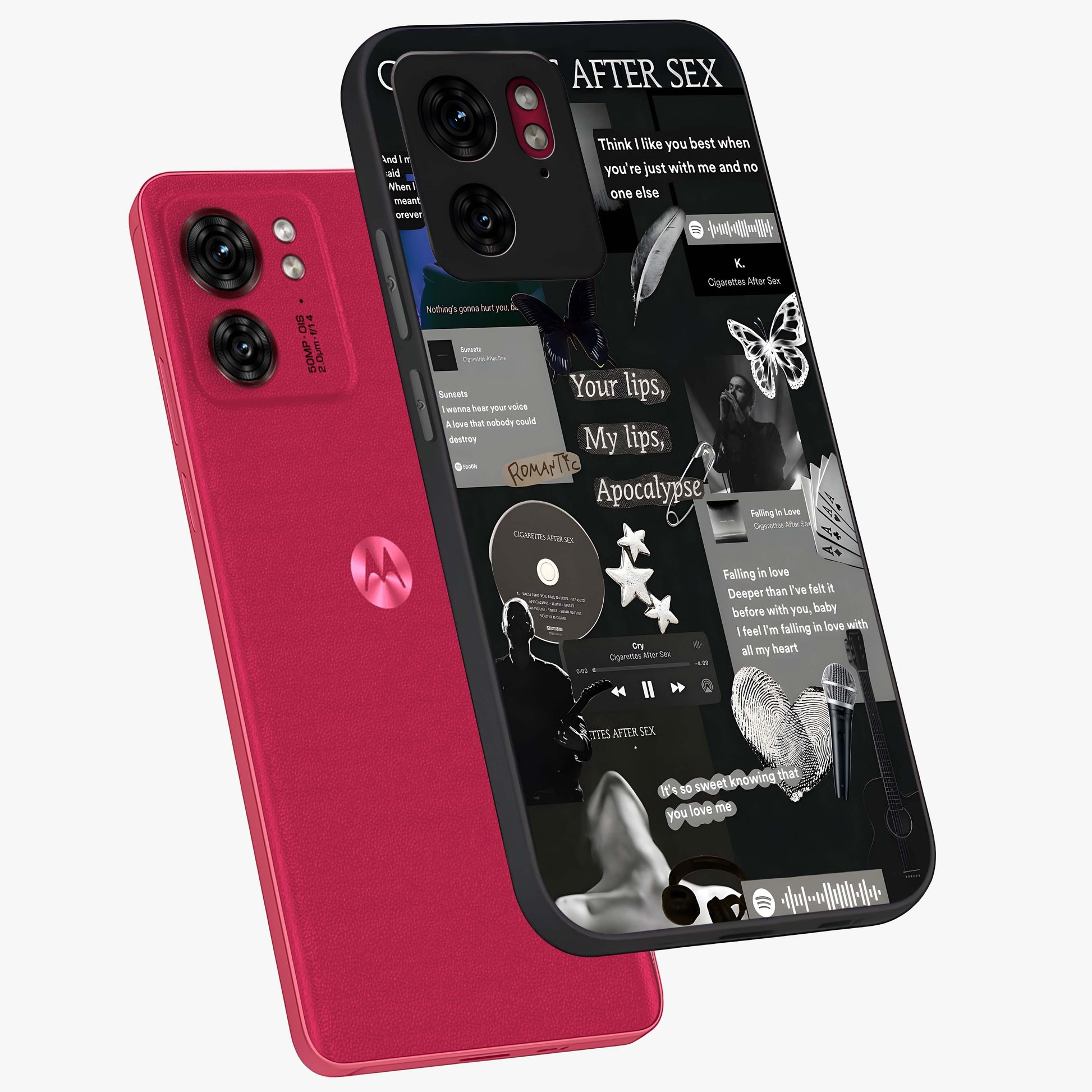Midnight Love Echo Glass Case displayed in angled mockup highlighting elegant love inspired design with deep aesthetic style.