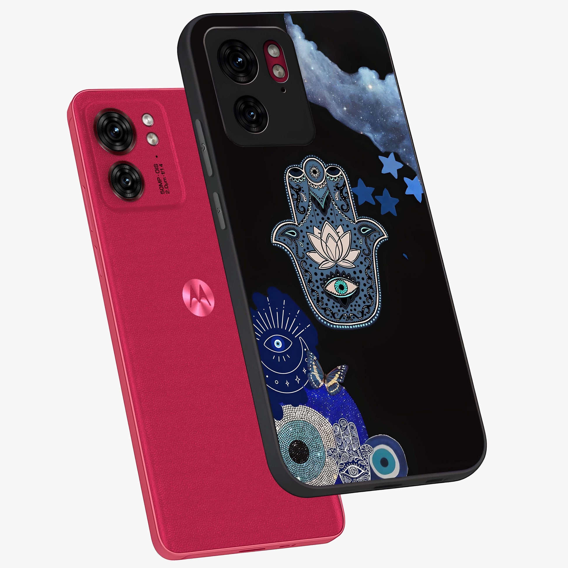 Mystic Hand Aura Glass Case displayed in angled mockup highlighting magical aura design with spiritual aesthetic style.