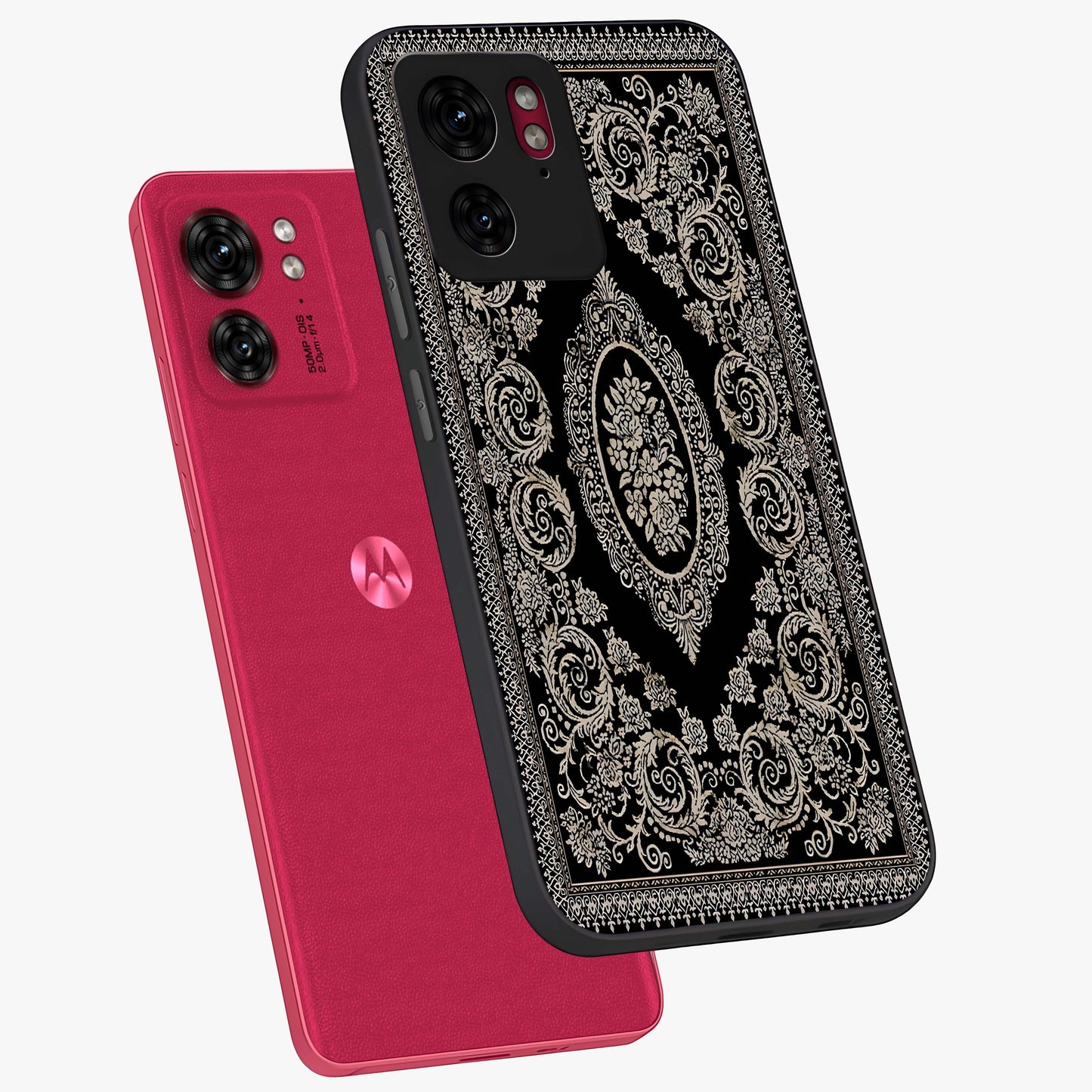 Noir Bloom Elegance Glass Case displayed in angled mockup highlighting refined flower design with stylish noir aesthetic.