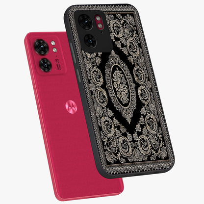 Noir Bloom Elegance Glass Case displayed in angled mockup highlighting refined flower design with stylish noir aesthetic.