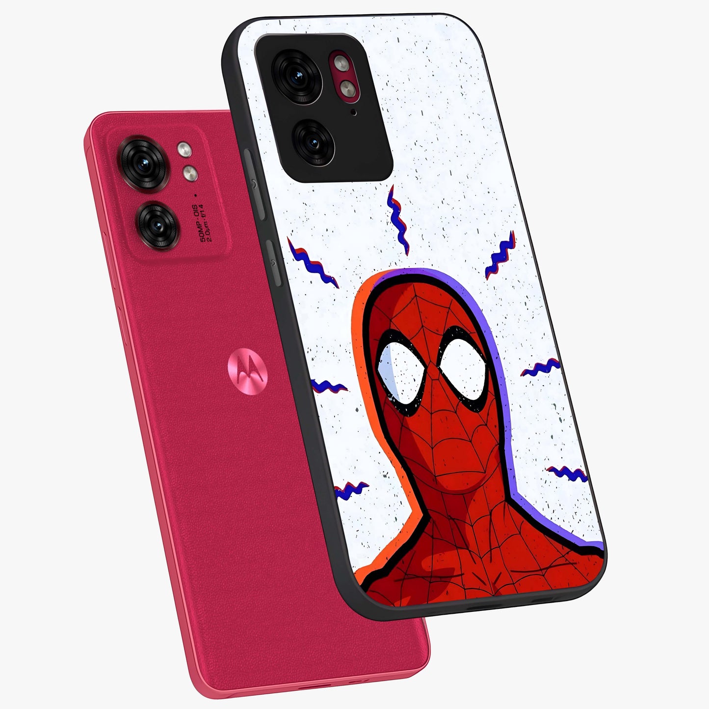 Omg Spiderman Glass Case displayed in angled mockup highlighting dynamic hero illustration with action comic aesthetic.