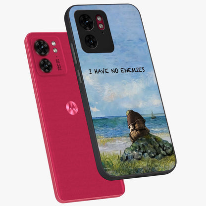 Peace Beyond War Glass Case displayed in angled mockup highlighting meaningful message design with artistic aesthetic style.