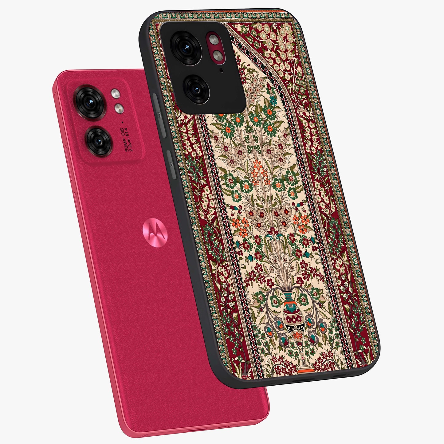Persian Inspired Glass Case displayed in angled mockup highlighting intricate traditional design with elegant cultural aesthetic.