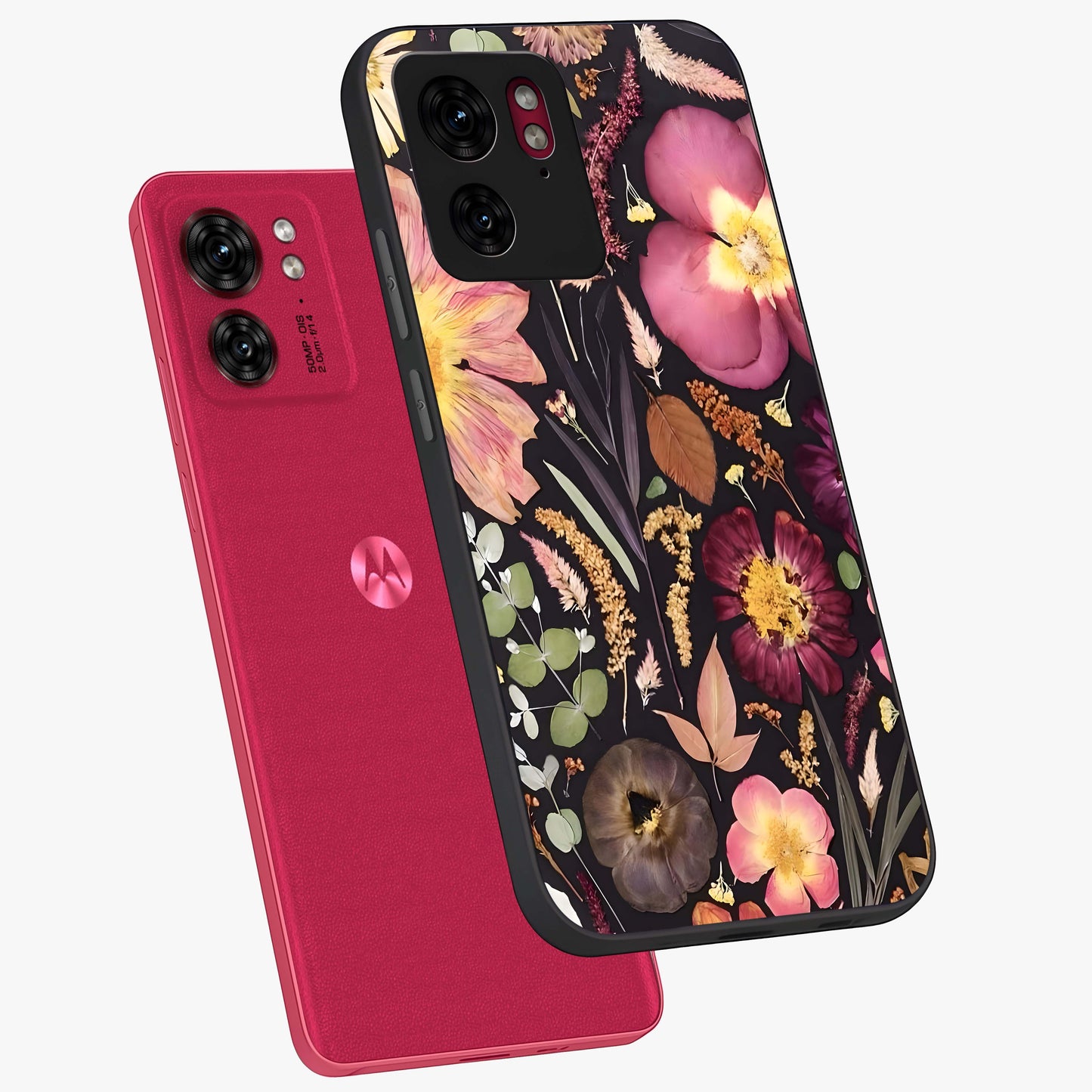 Petal Dream Tapestry Glass Case displayed in angled mockup highlighting decorative petal pattern with elegant botanical aesthetic.