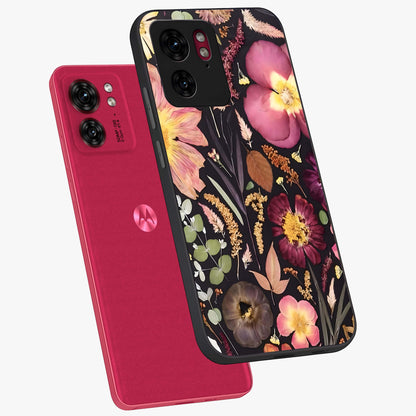 Petal Dream Tapestry Glass Case displayed in angled mockup highlighting decorative petal pattern with elegant botanical aesthetic.