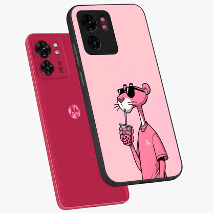 Pink Panther Glass Case displayed in angled mockup highlighting playful cartoon character design with vibrant pink aesthetic.