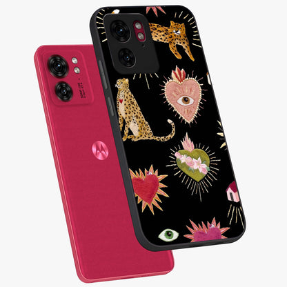 Sacred Jungle Heart Glass Case displayed in angled mockup highlighting lush tropical design with natural aesthetic style.