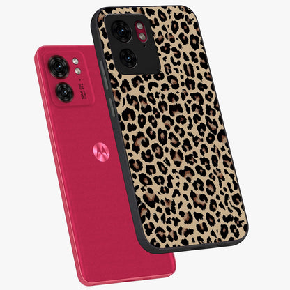 Savage Chic Pattern Glass Case displayed in angled mockup highlighting bold fashion inspired design with chic aesthetic.