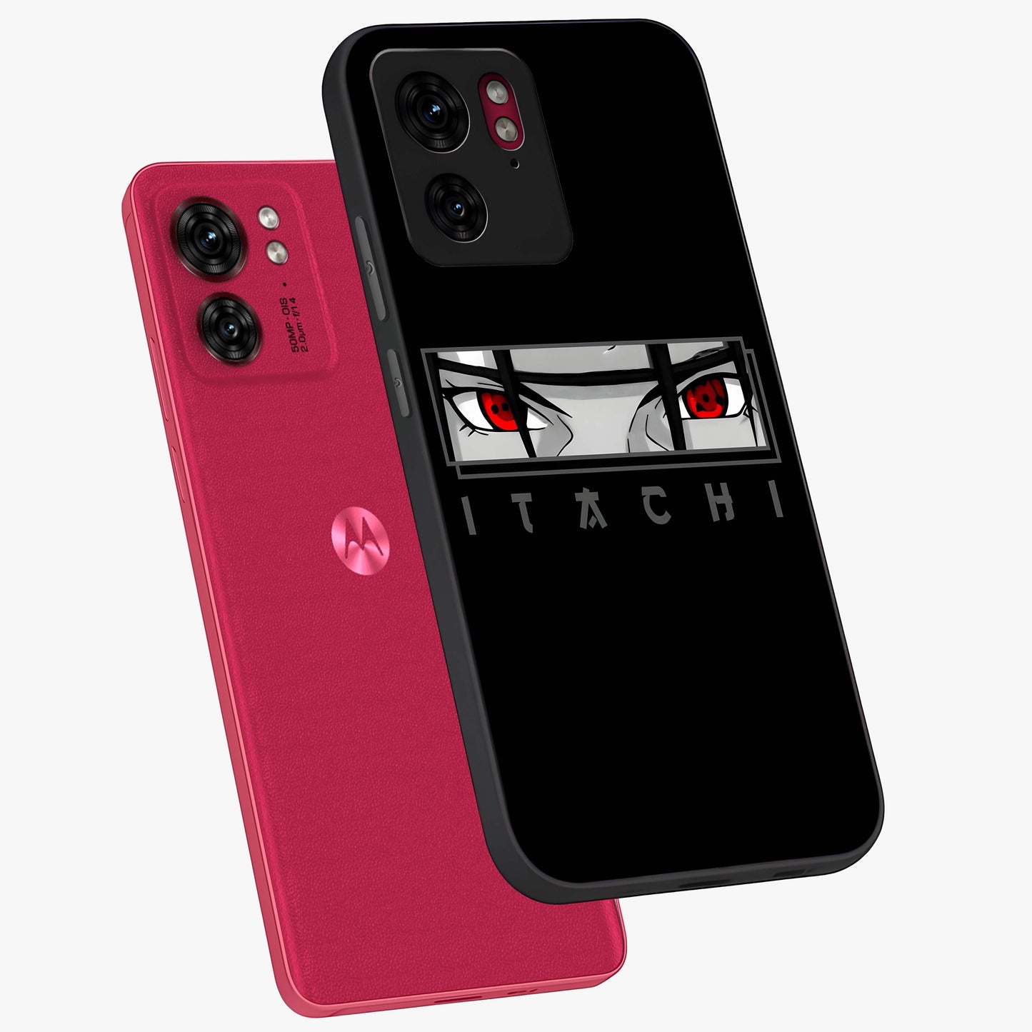 Scarlet Gaze Dominance Glass Case displayed in angled mockup highlighting intense visual design with bold scarlet aesthetic.