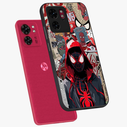Spider Collage Street Glass Case displayed in angled mockup highlighting dynamic street style collage design with comic aesthetic.