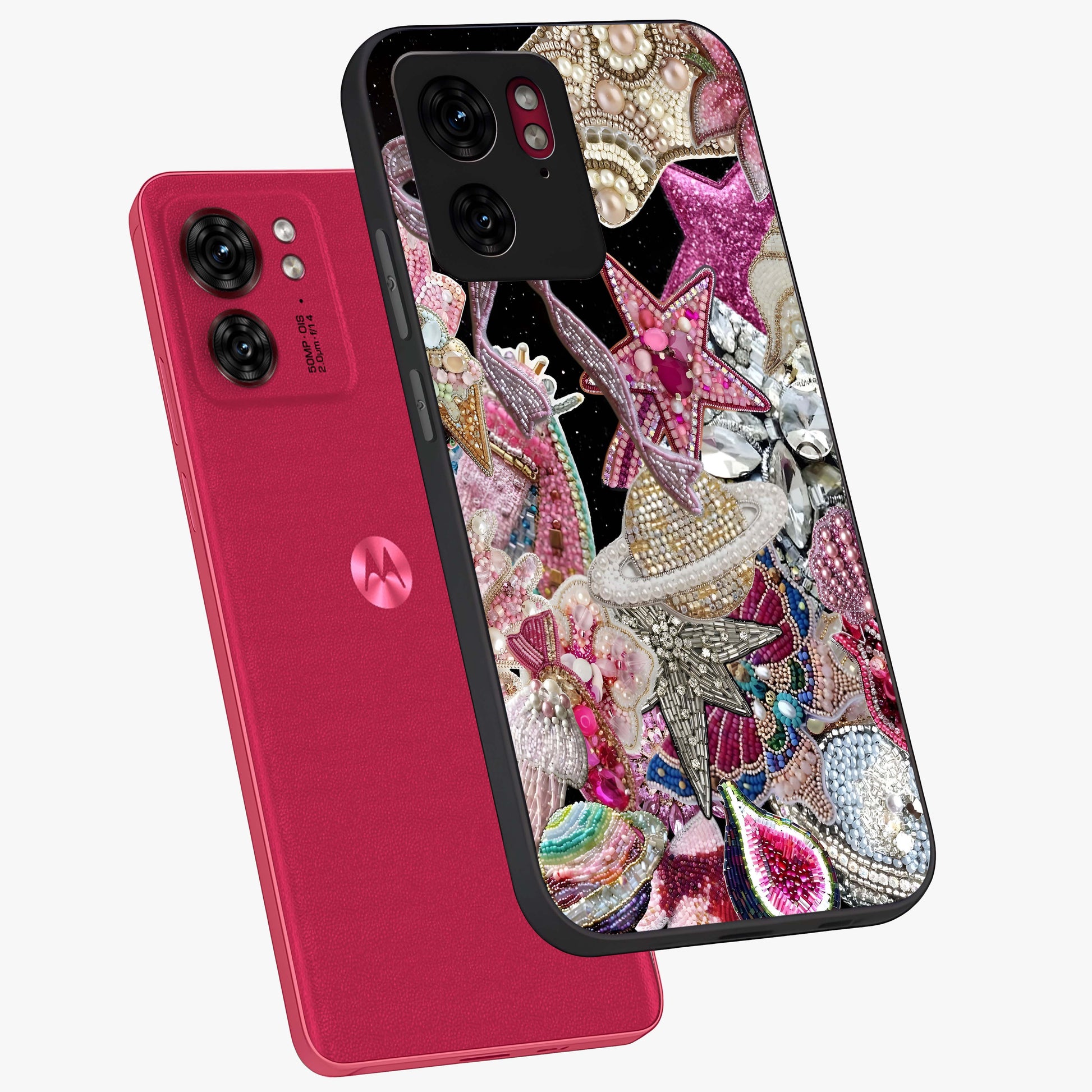 Starlit Jewel Dream Glass Case displayed in angled mockup highlighting glowing celestial jewel design with dreamy aesthetic.