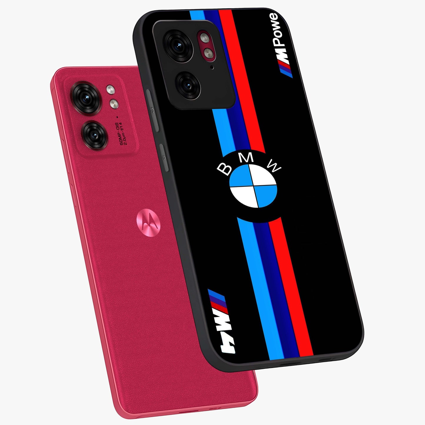 Turbo BMW Beast Glass Case displayed in angled mockup highlighting sleek racing car design with bold automotive aesthetic.