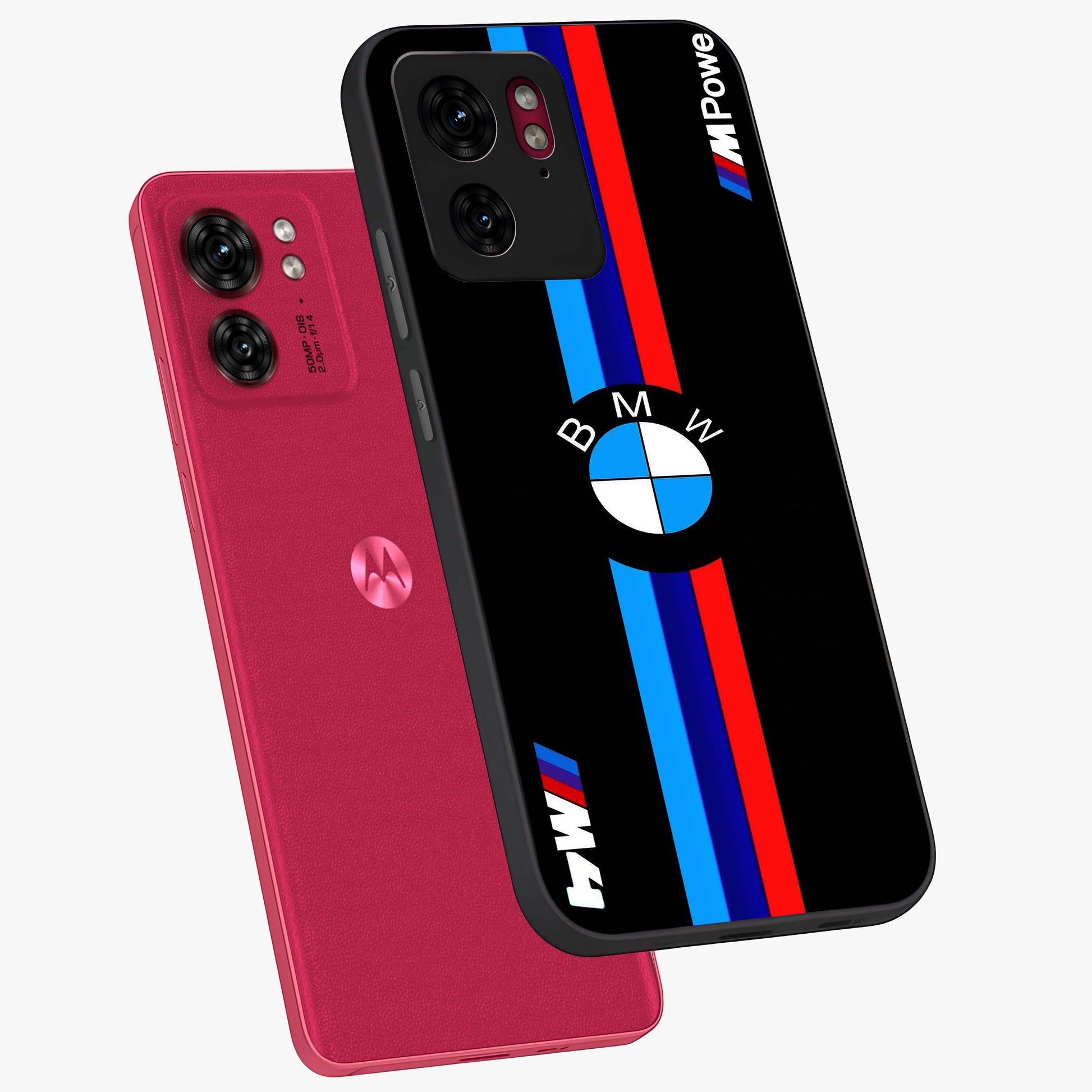 Turbo BMW Beast Glass Case displayed in angled mockup highlighting sleek racing car design with bold automotive aesthetic.