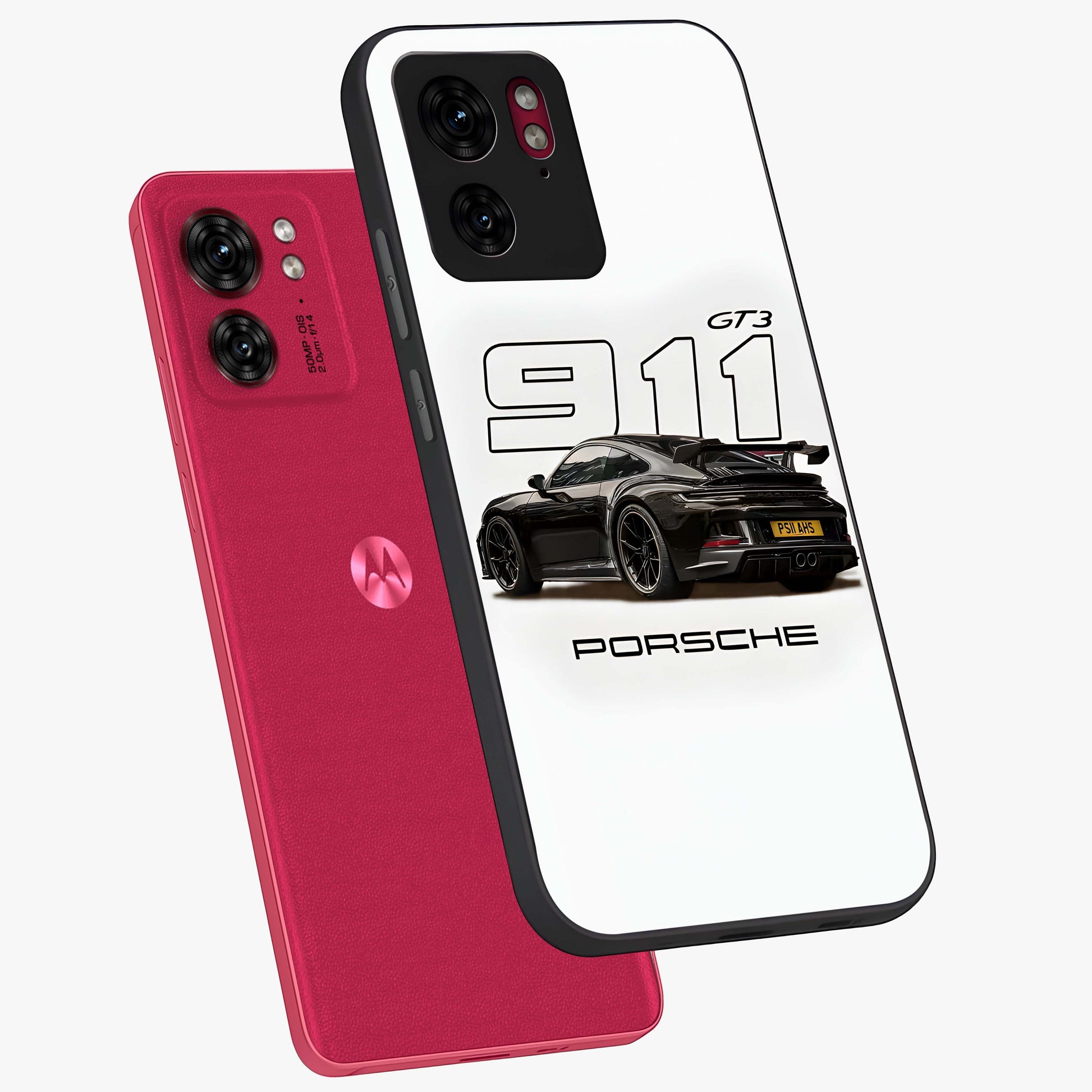 Turbo Legacy Icon Glass Case displayed in angled mockup highlighting dynamic automotive design with performance aesthetic.