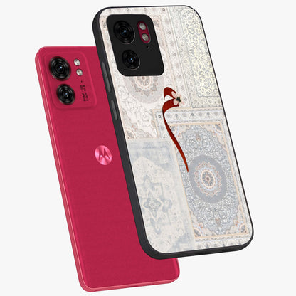 White Aesthetic Bow Glass Case displayed in angled mockup highlighting clean bow design with soft aesthetic style.