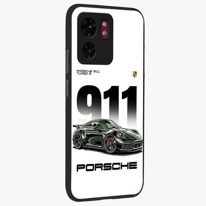 911 Turbo Dominance Glass Case upright perspective showcasing powerful racing design and modern automotive aesthetic.