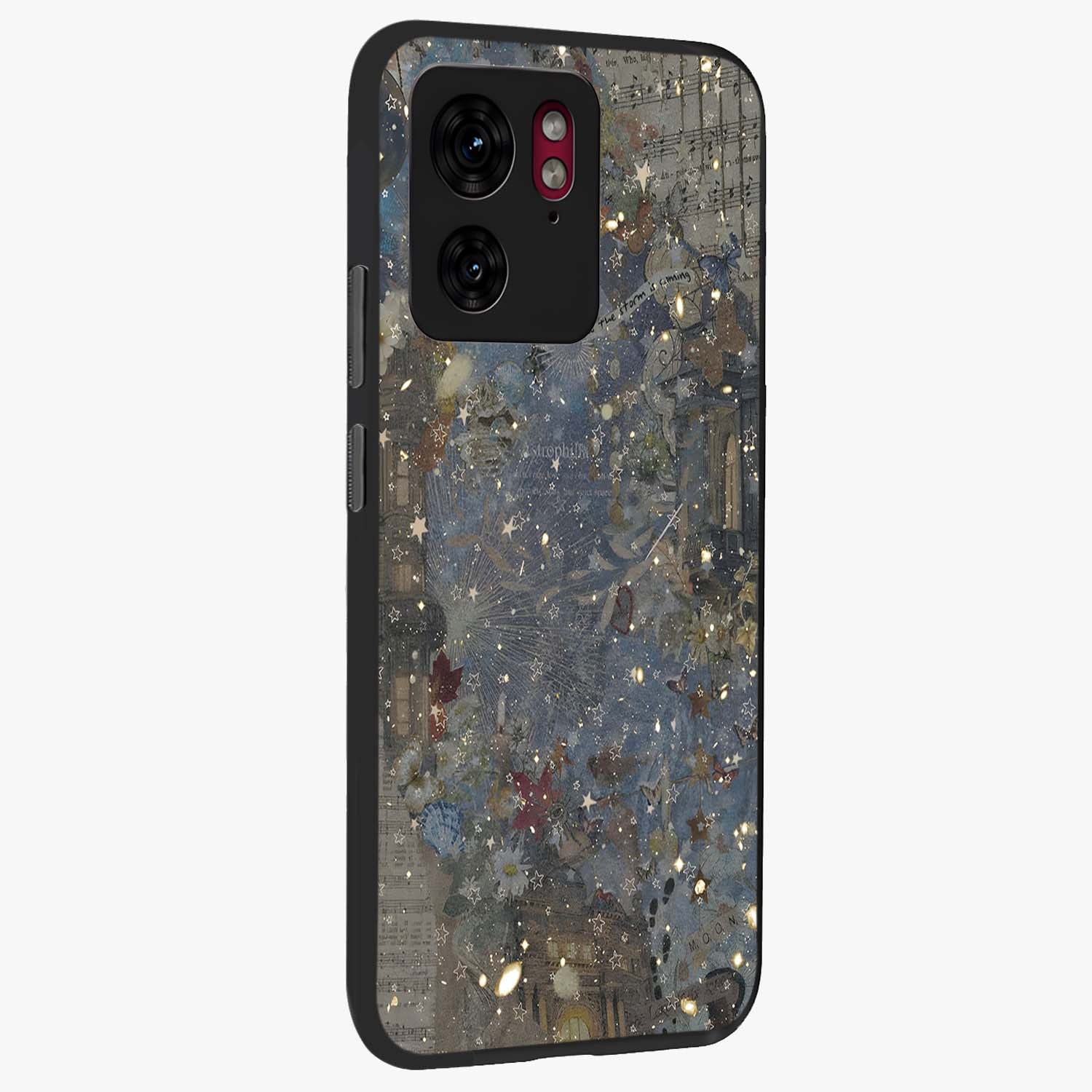 Aesthetic Astrolophia Glass Case upright view showcasing soft aesthetic theme with stylish modern look.