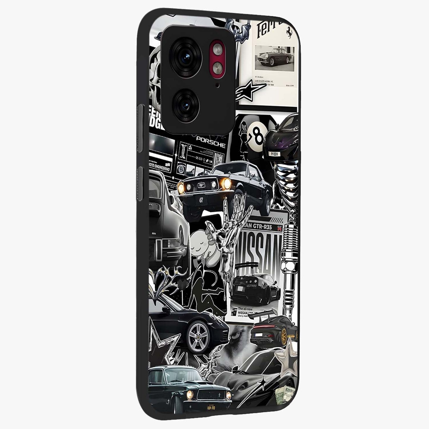 Aesthetic Dark Love Glass Case upright view showcasing dramatic romantic artwork with modern aesthetic style.