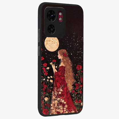 Crimson Dreams Glass Case upright view showcasing dreamy red toned artwork with modern aesthetic style.