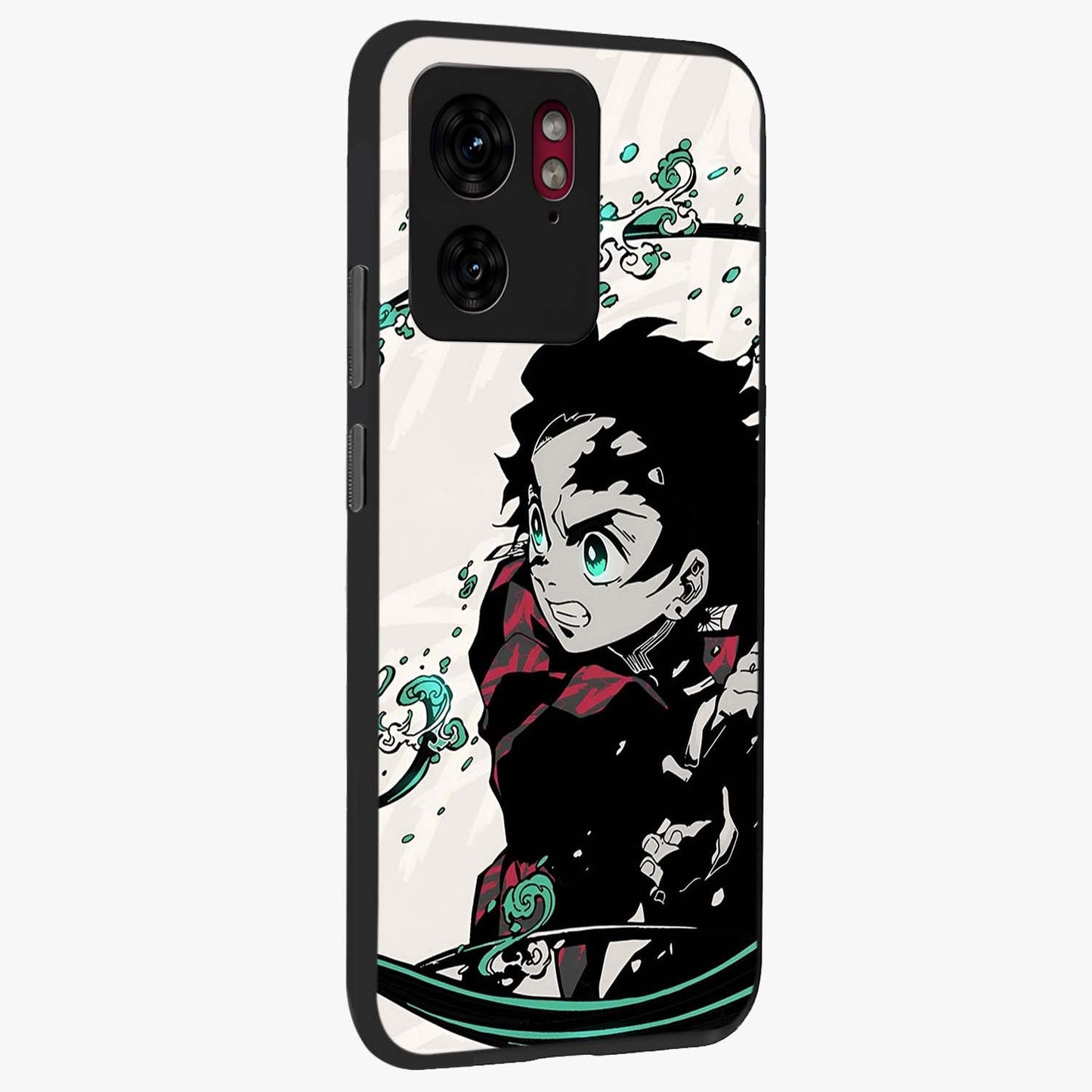 Demon Slayer Glass Case upright view showcasing powerful anime artwork with intense warrior theme.