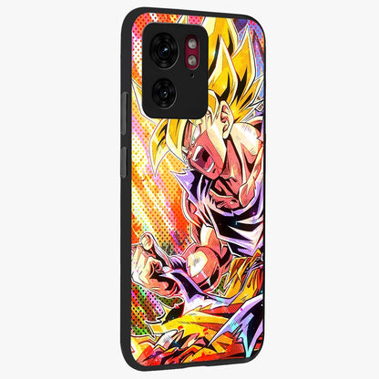 Firing Goku Glass Case upright view showcasing energetic anime artwork with bold warrior theme.