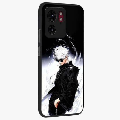 Limitless Shadow King Glass Case upright view showcasing bold shadow warrior artwork with epic fantasy theme.