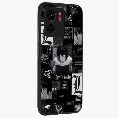 Midnight Chaos Mind Glass Case upright view showcasing expressive abstract artwork with bold dark theme.