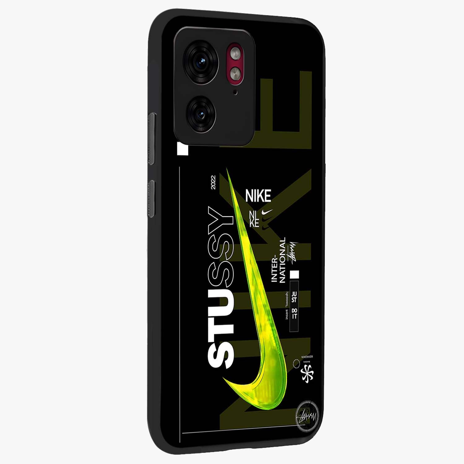 Neon Street Edition Glass Case upright view showcasing colorful neon artwork with modern street culture theme.