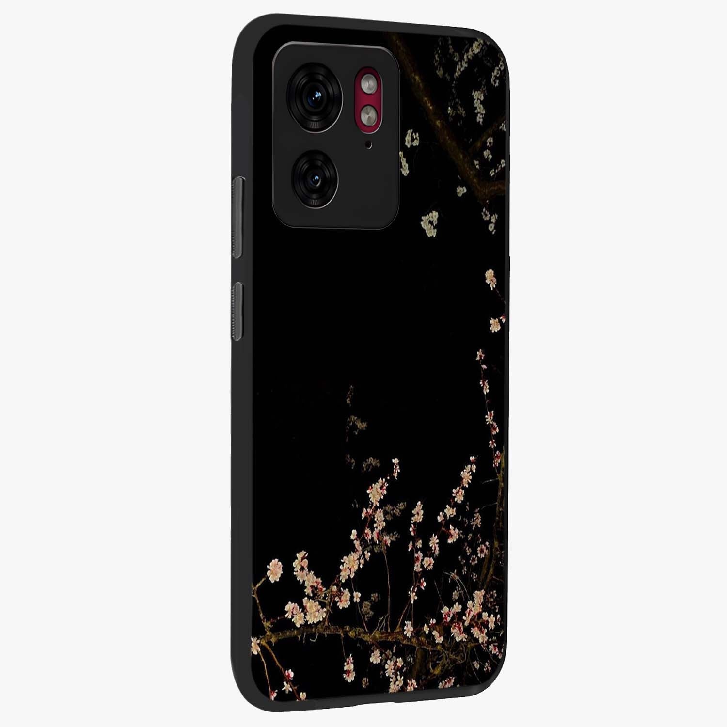 Petal Moon Light With Custom Name Glass Case upright view showcasing elegant floral moon artwork with personalized aesthetic.