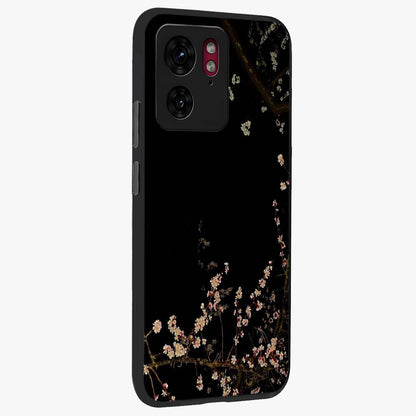 Petal Moon Light With Custom Name Glass Case upright view showcasing elegant floral moon artwork with personalized aesthetic.